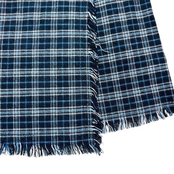Urban Outfitters Mini Skirt Blue Plaid Fringed Size S - Picture 4 of 6